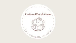 Logo for Cucharaditas de Amor featuring a cupcake illustration with Spanish text in a circular design
