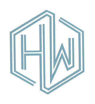 Hexagonal outline logo with heartbeat or ECG line symbol inside in teal blue