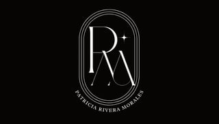 Monogram logo with initials PRM inside an oval badge with text Patricia Rivera Morales below